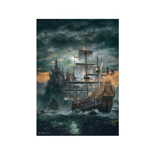 Puzzle Adulte - Bateau Pirate Et L Ile Au Tresor - 1500 Pieces - Clementoni - Collection Pirate