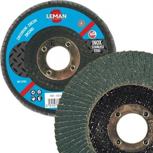 Disque doubles lamelles zirconium - 125x40x22,23 mm - grain 40 LEMAN