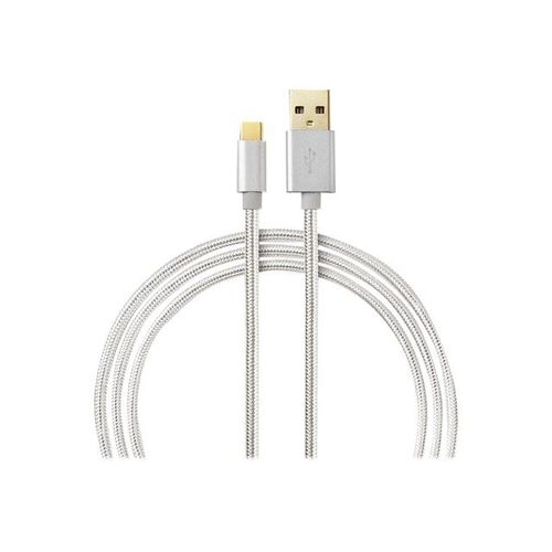 Nedis - Câble USB - USB type A (M) pour 24 pin USB-C (M) - USB 3.1 Gen 2 - 1 m - rond - aluminium