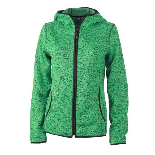 Veste Tricot Polaire ? Capuche Femme- Jn588 - Vert Clair Chin?