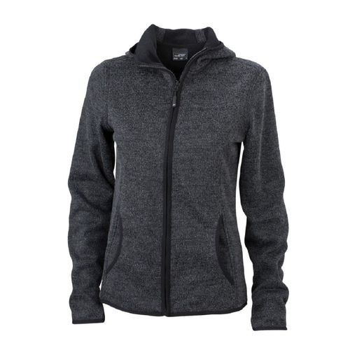 Veste Tricot Polaire ? Capuche Femme- Jn588 - Noir Chin?