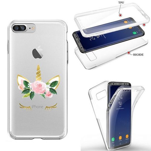 Coque Iphone 6 Plus Integrale Licorne Eyes Fleur Rose Unicorn Transparente