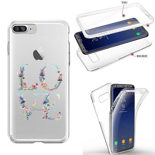 Coque Iphone 6 Plus Integrale Love Coquelicot Fleur Rose Retro Transparente