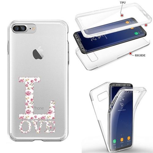 Coque Iphone 6 Plus Integrale Love Fleur Rose Shabby Liberty Transparente
