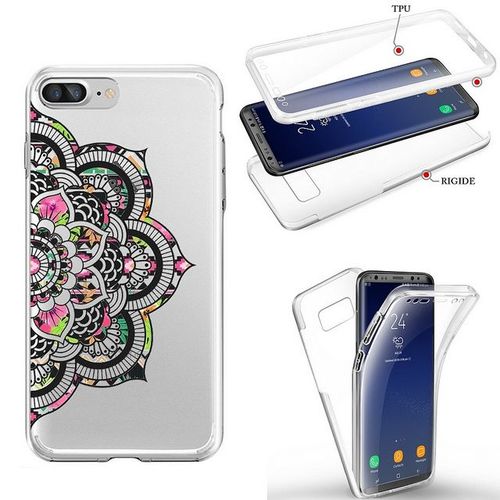 Coque Iphone 6 Plus Integrale Mandala Fleur Aztec Rose Transparente