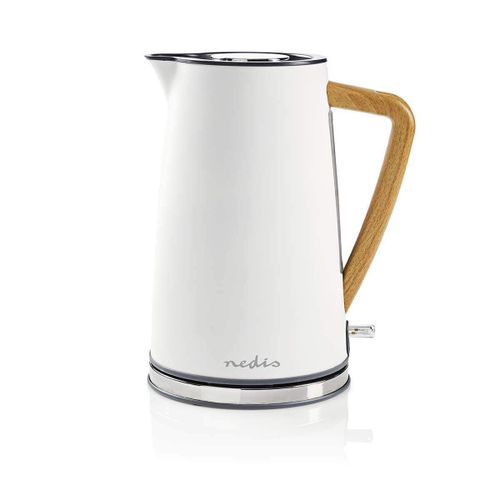 Nedis Bouilloire électrique 1,7 l Douce au Toucher Blanc