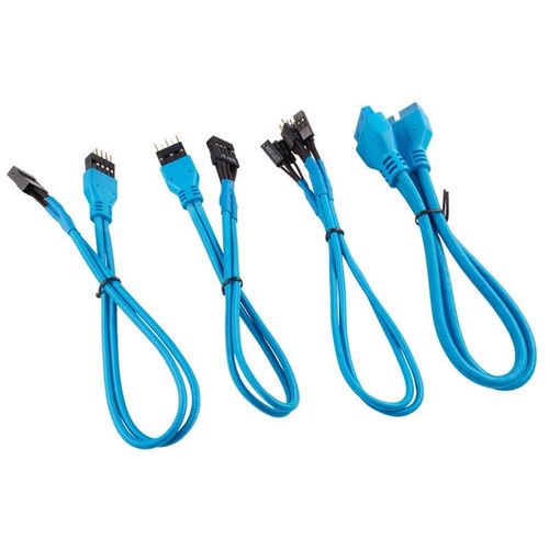 Bleu Kit d’extension gainé pour panneau avant CORSAIR Premium 30 cm 