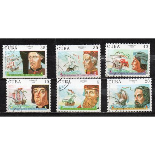 Cuba- Série De 6 Timbres Oblitérés- Exposition Mondiale De Philatélie- Genève 92