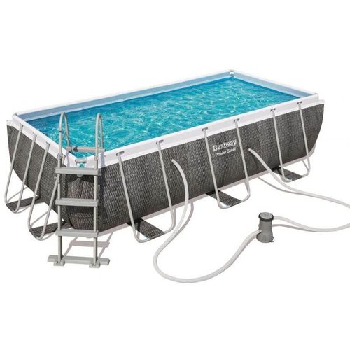 Piscine tubulaire rectangulaire Bestway Power Steel Rotin 404 x 201 x H 100 cm