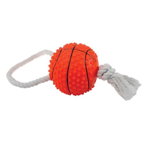 Jouet Vinyle Balle De Basket + Corde 10 Cm