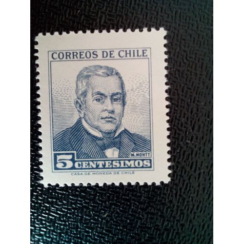 Timbre Chili Yt 282 Manuel Montt (1809-1880) 1960