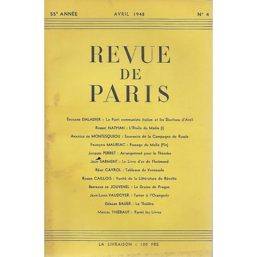 Revue De Paris N° 4 - Avril 1948