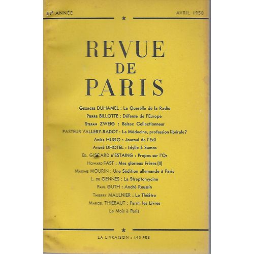 Revue De Paris - Avril 1950