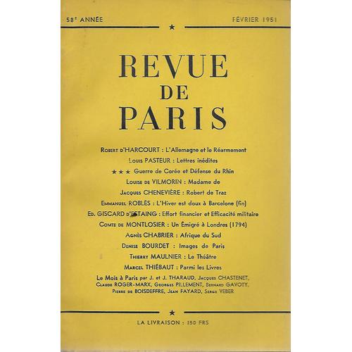 Revue De Paris - Février 1951