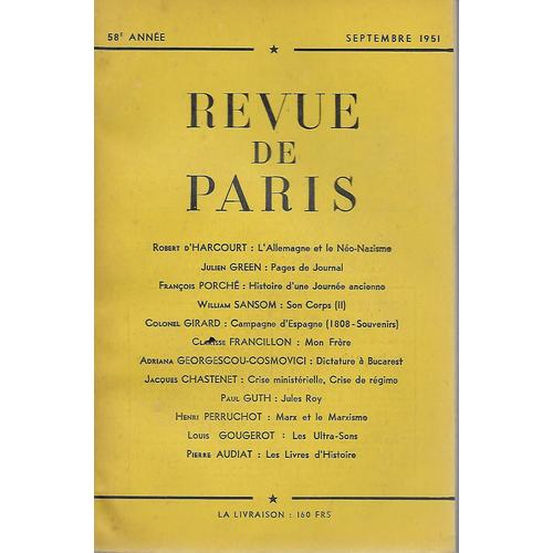 Revue De Paris - Septembre 1951