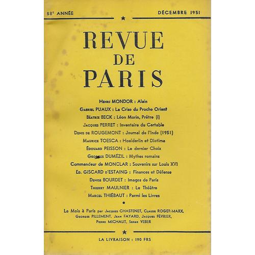 Revue De Paris - Décembre 1951