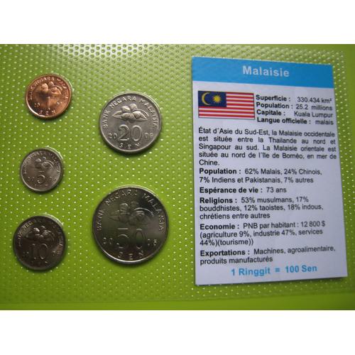 Lot/Set De 5 Pièces De Monnaie Neuves 1 - 5 - 10 - 20 - 50 Sen De Ringgit - Malaisie - Asie Du Sud-Est - 2005-2006