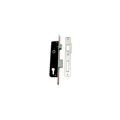Sûreté de portail à larder à trou de cylindre axe à 20 mm chromée + gâche