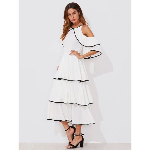 Robe Blanche À Volant Ts