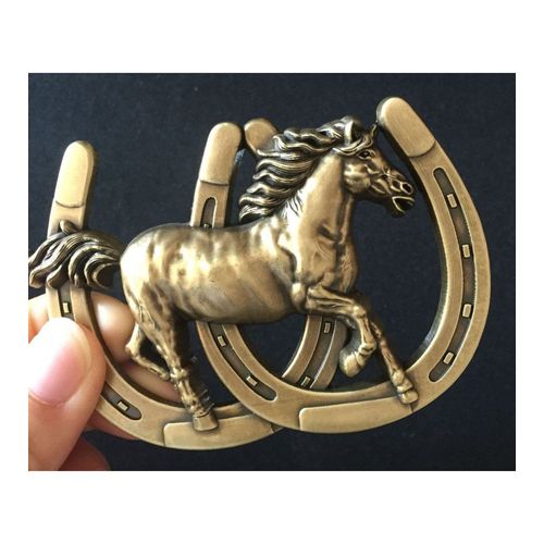 Boucle De Ceinture Cheval Et Fer À Cheval Doré Fan Country Cow Boy