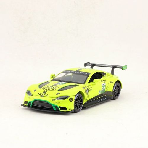 Thomz City Diecast Toy Model Aston Martin Vantage Gte Le Mans Racing Car Rib Back Sound And Light Collection Dos Échelle 1:32
