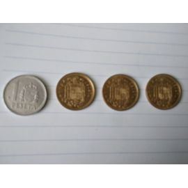 Lot De 4 Pièces De 1 Peseta 1975 & 1986