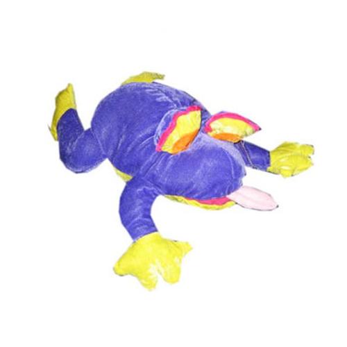 Peluche Grenouille Violet / Jaune - 40 Cm