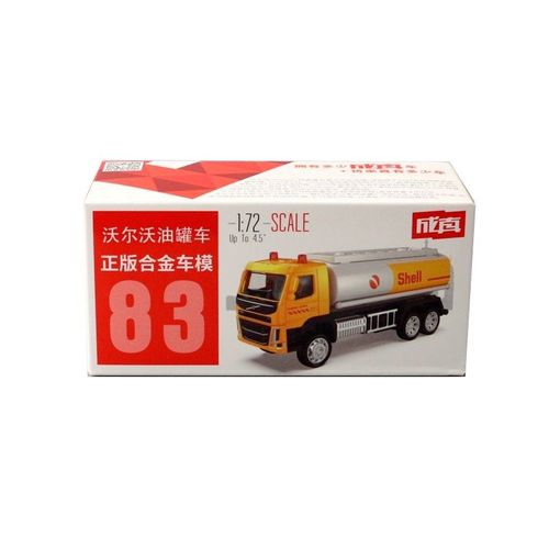Modèle De Voiture Jouet En Métal Moulé Sous Pression Échelle 1:72 Camion Conteneur D'huile Camion D'ingénierie Collection Éducative Boîte D'allumettes Pour Enfants