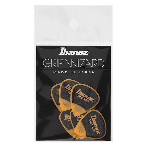 Ibanez Ppa16msgye - 6 Médiators Grip Wizard Série Sand Grip Jaune - Medium - 0,8mm