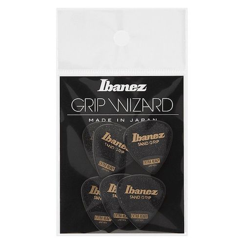 Ibanez Ppa16xsgbk - 6 Médiators Grip Wizard Série Sand Grip Noir - Extra Heavy - 1,2mm