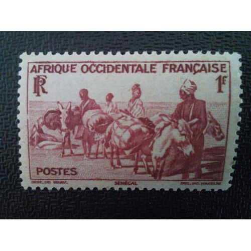 Timbre Afrique Occidentale Française Yt 30 Transport À Dos D'âne 1947