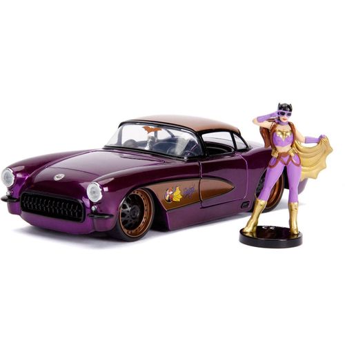 Dc Bombshells Hollywood Rides 1/24 1957 Chevy Corvette Métal Avec Figurine Batgirl