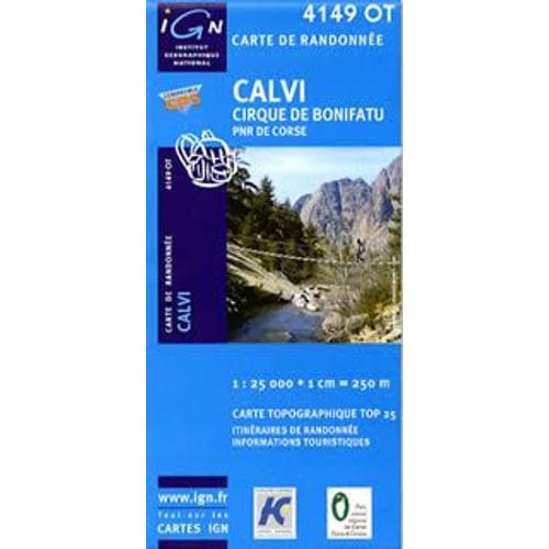 Carte Ign 1/25000 Calvi Pnr De Corse 4149 Ot