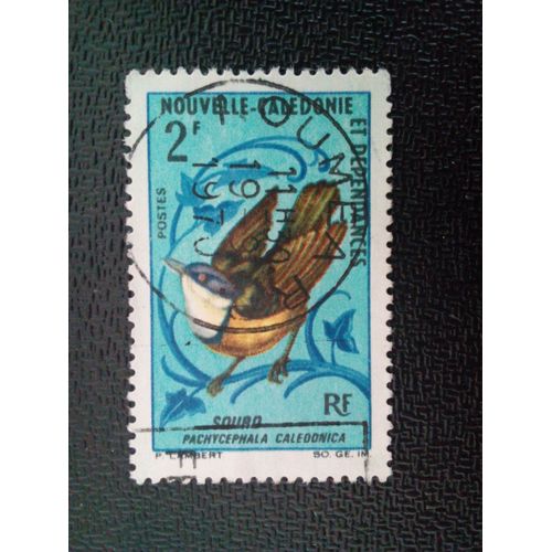 Timbre Nouvelle-Caledonie Yt 346 Whistler Néo-Calédonien (Pachycephala Caledonica) 1968