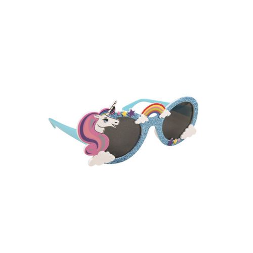 Lunettes Bleues Paillettées Licorne Et Arc-En-Ciel