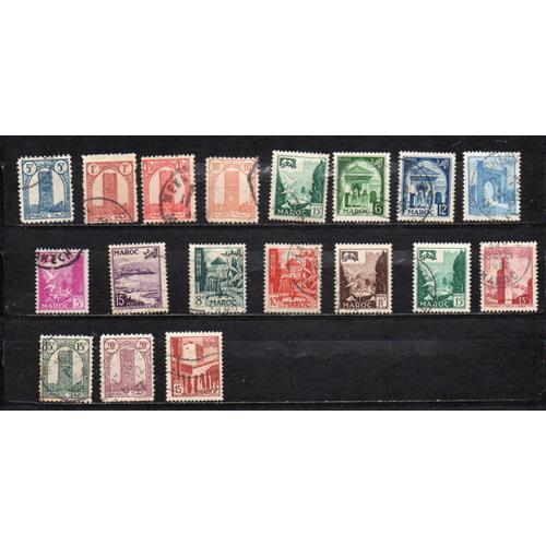 Maroc- Lot De 18 Timbres Oblitérés- Petits Formats