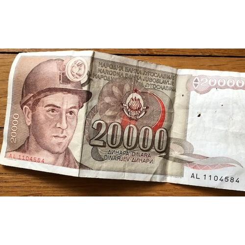 20 000 Dinars Yougoslavie 1987