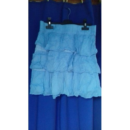 Jupe Bleu Ciel,,Zara Basic Taille 36