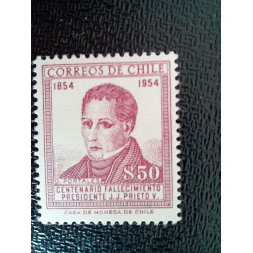 Timbre Chili Yt 257 Diego Portales (1793-1837), Homme Politique 1956