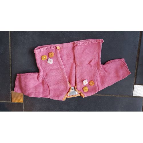 Gilet Rose Avec Fleurs Brodées 1 Mois Kiabi