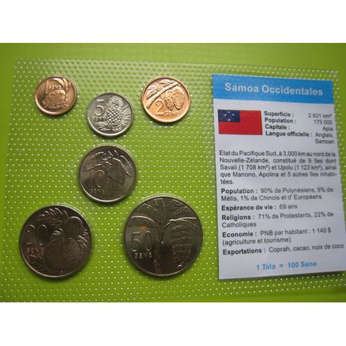 Lot/Set De 6 Pièces De Monnaie Neuves 1 - 2 - 5 - 10 - 20 - 50 Sene De Tala - Samoa Occidentales (Iles) - Pacifique Sud - 1996/2000