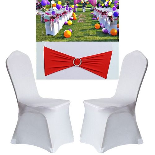 Housse Moderne Chaise Housses De Chaise Stretch Cache Avec N¿Uds Papillon Forme Bandes Élastique Pour Mariages Et Fêtes 10 Pièces