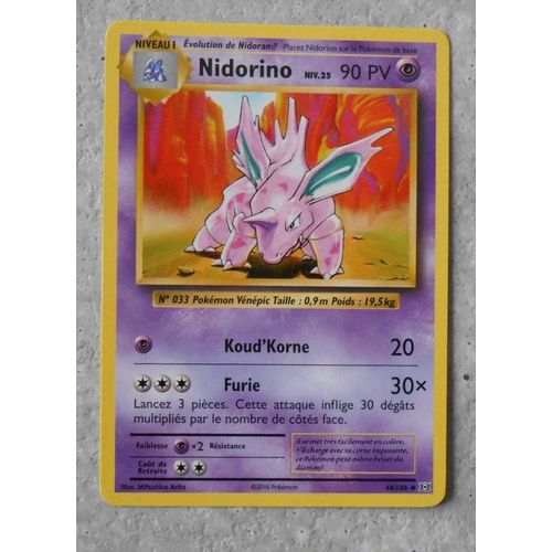 Carte Pokemon De La Série Évolutions Nidorino 44/108