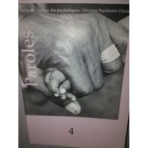 Revue Du Collège Des Psychologues Paroles No 4