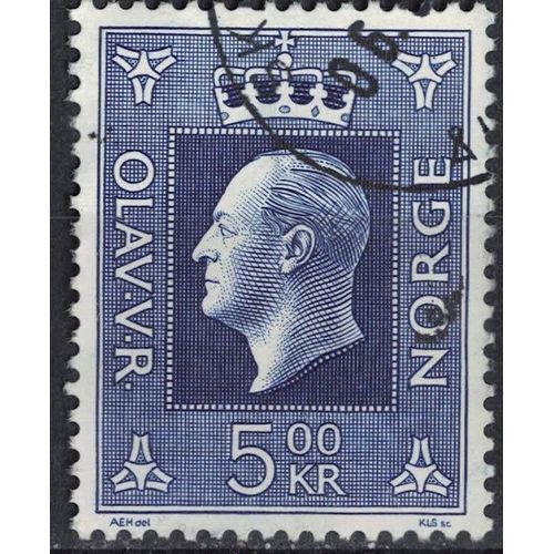 Norvège 1970 Oblitéré Rond Used King Olav V Roi 5 Kr Bleu Violet Su