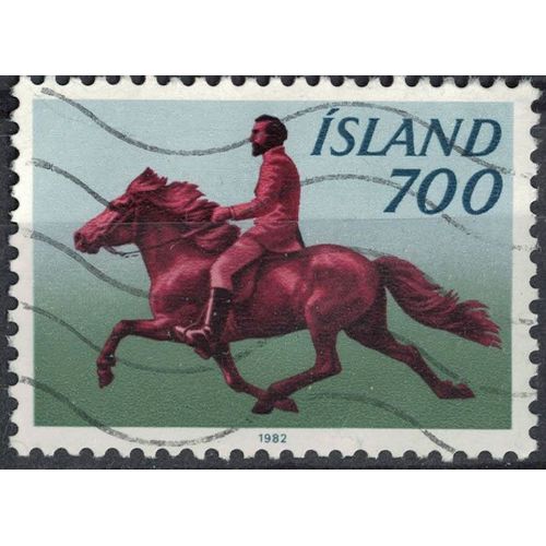 Islande 1982 Oblitéré Used Riding Cheval Au Galop Chevalier Équitation