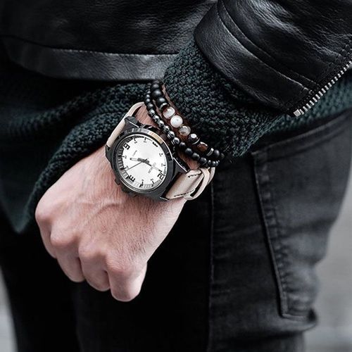 Shop-Story - Double Bracelet "Ancrage & Equilibre" En Agate Et Hématite Pour Homme Et Femme