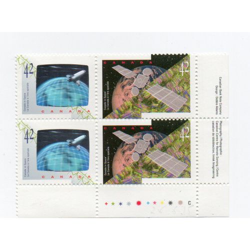 Canada- Lot De 2 Timbres Neufs Avec Vignette- Timbres Identiques- Exploration De L' Espace