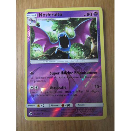 Carte Pokémon - Nosferalto - 55r/149 - Soleil Et Lune