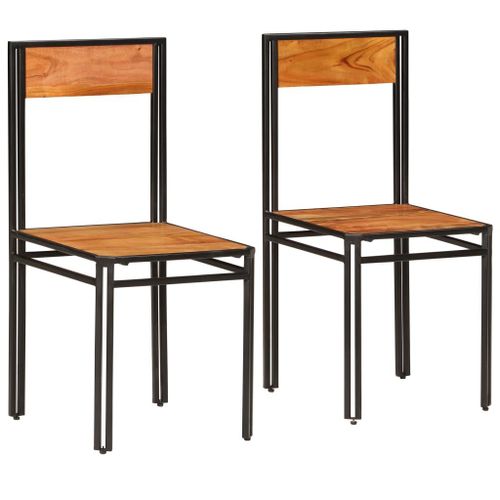 Chaises De Salle À Manger 2 Pcs Bois D'acacia Massif